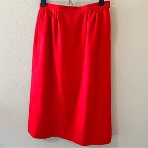 Vintage Pendleton 100% Virgin Wool Skirt Womens 8P Petite 8 Red Midi 80s